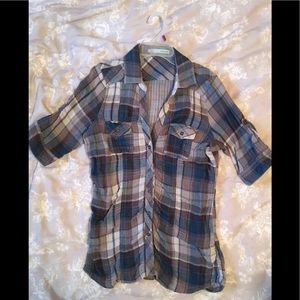 Plaid, button down shirt